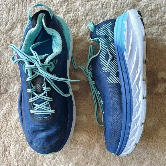 Hoka One One Bondi 5 Wide Medieval Blue Radiance Navy, Aqua, White Size 8.5 D - Picture 14 of 14